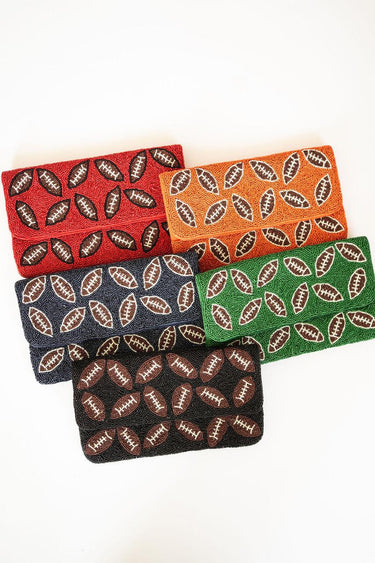 Lisi Lerch Green Football - Beaded Clutch 