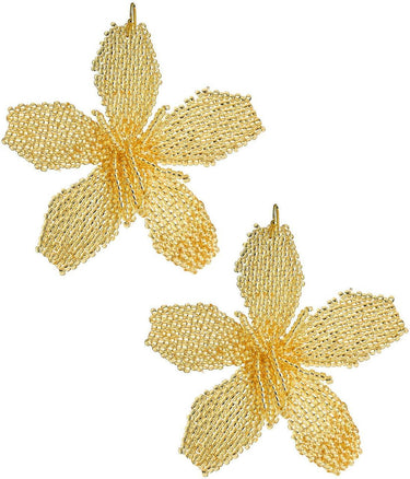 Lisi Lerch Gwen - Fabric Beaded Hook Back Flower Earrings - PreOrder March 2nd