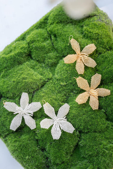Lisi Lerch Gwen - Fabric Beaded Hook Back Flower Earrings - PreOrder March 2nd 