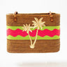 Large Charlotte - Key Lime/Hot Pink Ric Rac Layer with XL Palm Tree - Lisi Lerch