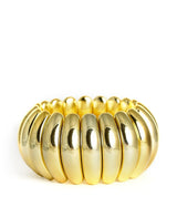 Large Rachel Cuff - Gold Acrylic Stretchy Cuff - Lisi Lerch