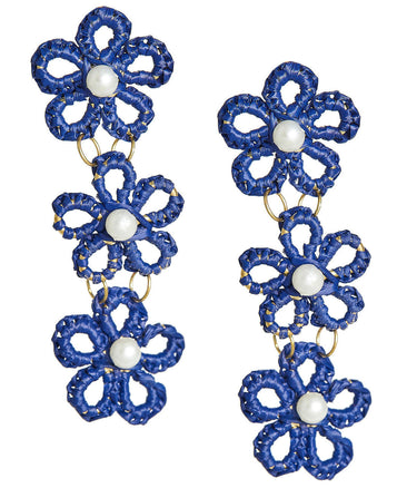 Lisi Lerch Lee Raffia Triple Flower Statement - Earrings - Belle of  the Ball  