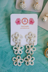 Lisi Lerch Lee Raffia Triple Flower Statement - Earrings - Belle of  the Ball  