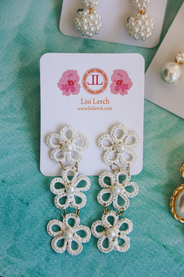 Lisi Lerch Lee Raffia Triple Flower Statement - Earrings - Belle of  the Ball  
