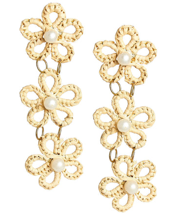 Lisi Lerch Lee Raffia Triple Flower Statement - Earrings - Belle of  the Ball  