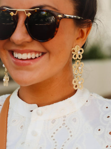 Lisi Lerch Lee Raffia Triple Flower Statement - Earrings - Belle of  the Ball  