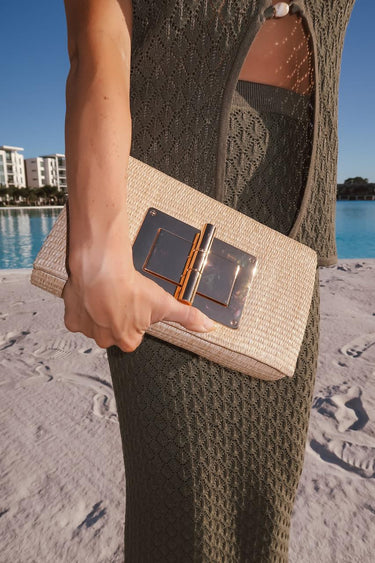 Lisi Lerch Lillian Straw Clutch - Jess Faye Collection