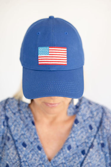 Lisi Lerch Needlepoint Baseball Hat - Flag
