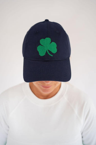 Lisi Lerch Needlepoint Baseball Hat - Shamrock - Navy