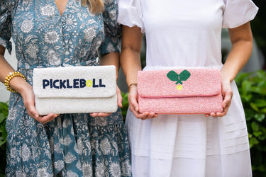 Lisi Lerch Pickleball White - Beaded Clutch 