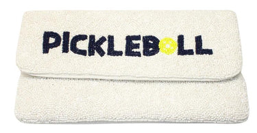 Lisi Lerch Pickleball White - Beaded Clutch 