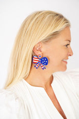Lisi Lerch RED WHITE & BLUE - Beaded Bow Earrings 