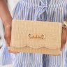 Scalloped Ruby - Bamboo Toggle Charm - Straw Clutch - Lisi Lerch