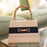 Lisi Lerch Straw Lulu with Bamboo Handle - Ribbon Band with Bamboo Toggle  