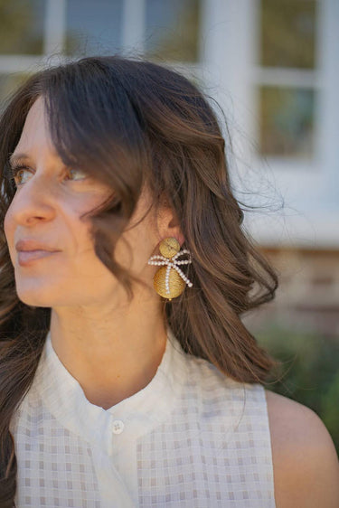 Lisi Lerch Sullivan - Fabric & Pearl Earrings - Sarah Weisbrod Collection 