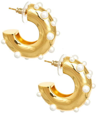 Lisi Lerch The Fitzgerald - Pearl & Gold Hoop - Meeghan Mullin x Lisi Lerch 