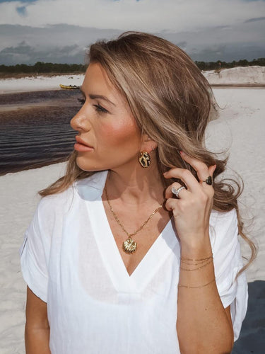 Lisi Lerch The Shell Necklace - Gold Dune Charm - 18k Gold Plated - Jess Fay Collection - WS 