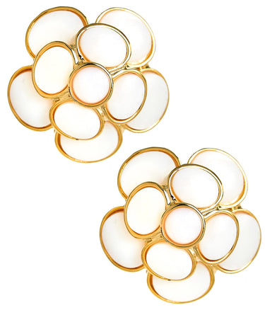 Annie - Mother of Pearl Flower Stud - 18k Gold Plated