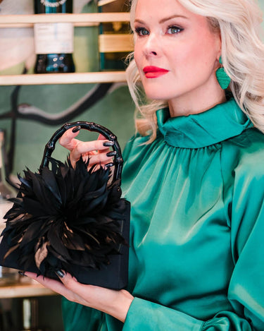 Lulu - Black Faille with Feather - Lisi Lerch