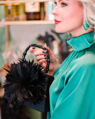 Lulu - Black Faille with Feather - Lisi Lerch