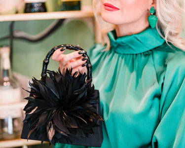 Lulu - Black Faille with Feather - Lisi Lerch