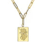 Mahjong Charm Tile Necklace - Paper Clip chain - 18k Gold Plated - Lisi Lerch