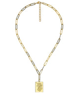 Mahjong Charm Tile Necklace - Paper Clip chain - 18k Gold Plated - Lisi Lerch