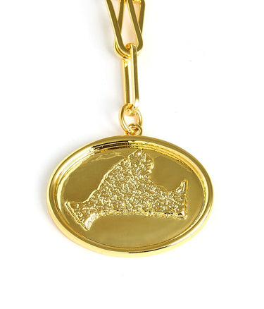 Map - Beach Tag Charm Necklace – 18k Gold Plated - Lisi Lerch