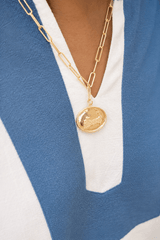 Map - Beach Tag Charm Necklace – 18k Gold Plated - Lisi Lerch