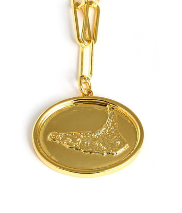 Map - Beach Tag Charm Necklace – 18k Gold Plated - Lisi Lerch