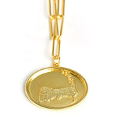 Map - Beach Tag Charm Necklace – 18k Gold Plated - Lisi Lerch