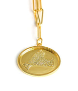 Map - Beach Tag Charm Necklace – 18k Gold Plated - Lisi Lerch