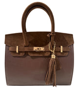 Margo - Faux Leather and Suede - Dark Brown - Sample Sale Final Sale - Lisi Lerch