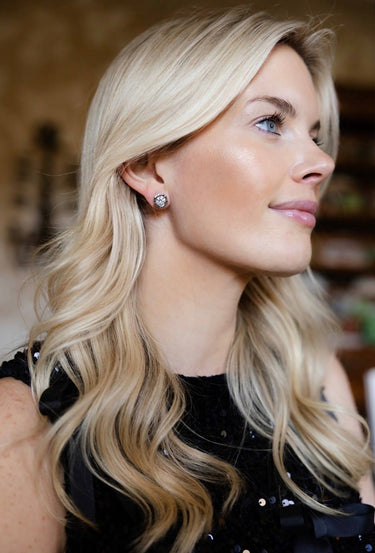 Margot - Bezel Textured Stud Earring - 18k Gold Plated - Darby Clark Collection - Lisi Lerch