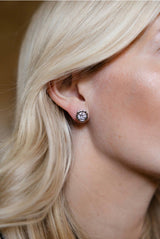 Margot - Bezel Textured Stud Earring - 18k Gold Plated - Darby Clark Collection - Lisi Lerch