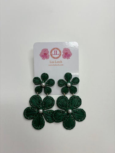 Marigold Emerald Green Raffia Earring - Sample Sale Final Sale - Lisi Lerch