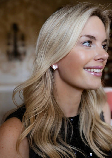 Martha - Heart Mother of pearl stud earring - 18k gold plated - Darby Clark Collection - PreOrder - 11/20 - Lisi Lerch