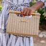 Mary Gold Straw Clutch - Bamboo Natural Handle - Lisi Lerch