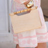Mary Natural Straw Clutch - Bamboo Natural Handle - Lisi Lerch