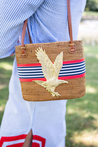 Medium Charlotte - Navy/Red White Stripe Layer - XL Eagle - Lisi Lerch