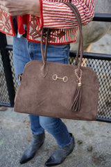 Megan - Faux Suede Medicine Bag - Lisi Lerch