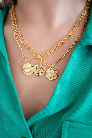 Mini Beach Tag Charm Necklace – 18k Gold Plated - Lisi Lerch