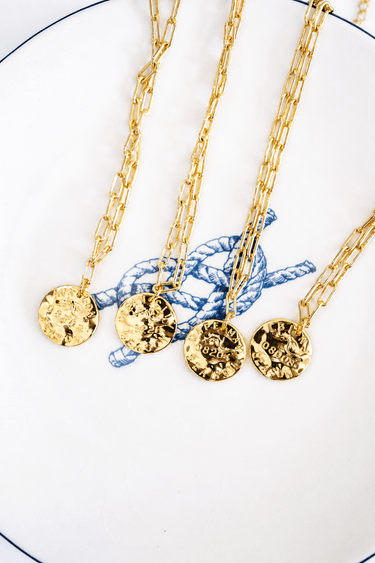 Mini Beach Tag Charm Necklace – 18k Gold Plated - Lisi Lerch