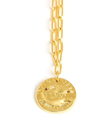 Mini Beach Tag Charm Necklace – 18k Gold Plated - Lisi Lerch