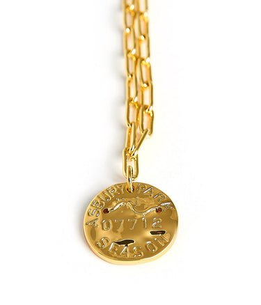 Mini Beach Tag Charm Necklace – 18k Gold Plated - Lisi Lerch