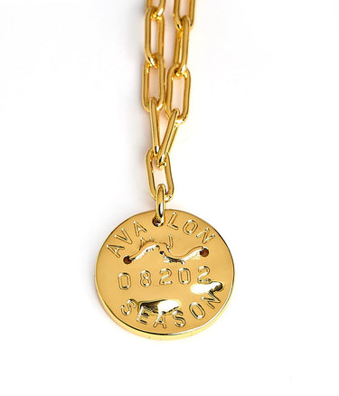 Mini Beach Tag Charm Necklace – 18k Gold Plated - Lisi Lerch