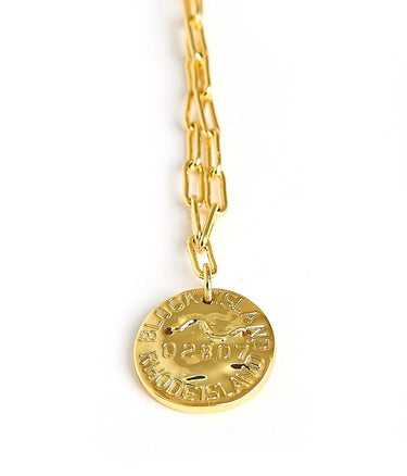 Mini Beach Tag Charm Necklace – 18k Gold Plated - Lisi Lerch