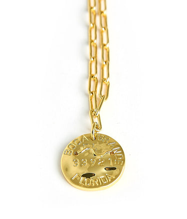 Mini Beach Tag Charm Necklace – 18k Gold Plated - Lisi Lerch