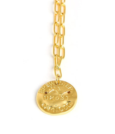 Mini Beach Tag Charm Necklace – 18k Gold Plated - Lisi Lerch
