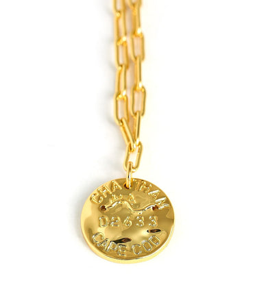 Mini Beach Tag Charm Necklace – 18k Gold Plated - Lisi Lerch
